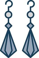 Earrings Line Filled Grey Icon vector