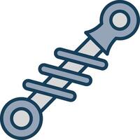 Shock Absorber Line Filled Grey Icon vector