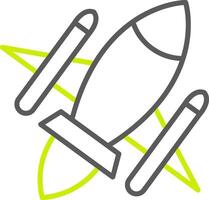 Rocket Ship Line Two Color Icon vector