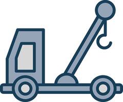 Lift Truck Line Filled Grey Icon vector