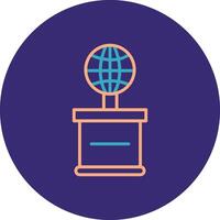World Line Two Color Circle Icon vector