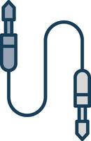 auxiliar cable línea lleno gris icono vector