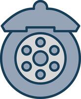 Brake Pad Line Filled Grey Icon vector