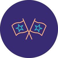 Flags Line Two Color Circle Icon vector