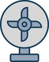 Cooling Fan Line Filled Grey Icon vector
