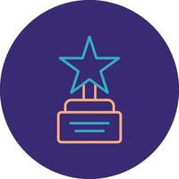Star Line Two Color Circle Icon vector
