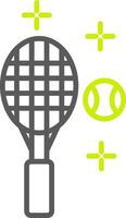 icono de dos colores de la línea de tenis vector