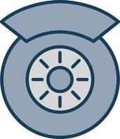 Brake Disc Line Filled Grey Icon vector