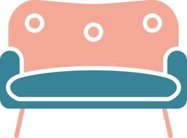 Sofa Glyph Two Color Icon vector