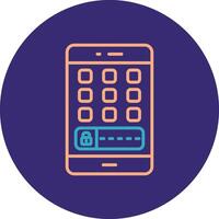 Mobile Line Two Color Circle Icon vector