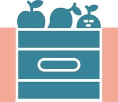 Fruta caja glifo dos color icono vector