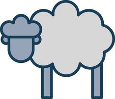 Sheep Line Filled Grey Icon vector