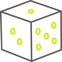 Dice Line Two Color Icon vector