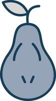 Pear Line Filled Grey Icon vector