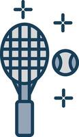 tenis línea lleno gris icono vector