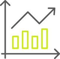 Bar Chart Line Two Color Icon vector