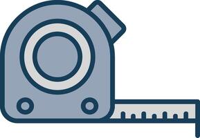 Tape Measure Line Filled Grey Icon vector