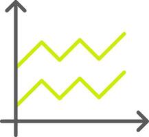 Area Graph Line Two Color Icon vector