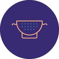 Strainer Line Two Color Circle Icon vector