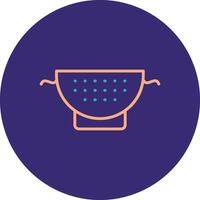 Strainer Line Two Color Circle Icon vector