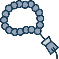 Tasbih Line Filled Grey Icon vector