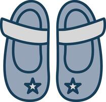 Baby Shoe Line Filled Grey Icon vector