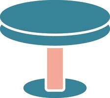 Round Table Glyph Two Color Icon vector