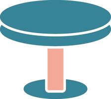 Round Table Glyph Two Color Icon vector