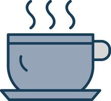 taza para té línea lleno gris icono vector