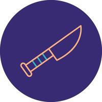 cuchillo línea dos color circulo icono vector