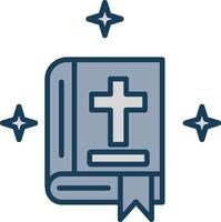 Biblia línea lleno gris icono vector