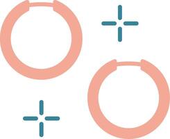 Hoop Earrings Glyph Two Color Icon vector