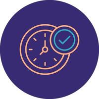 Clock Line Two Color Circle Icon vector