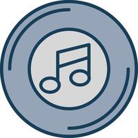 Music Line Filled Grey Icon vector