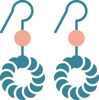 Earrings Glyph Two Color Icon vector