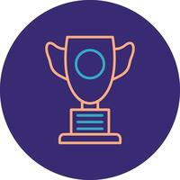 Trophy Line Two Color Circle Icon vector