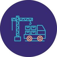 Loader Work Line Two Color Circle Icon vector