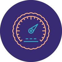 Pressure Gauge Line Two Color Circle Icon vector