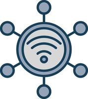 Connection Line Filled Grey Icon vector