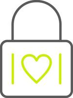 Heart Lock Line Two Color Icon vector