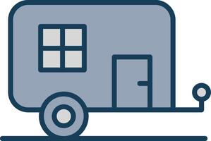 Caravan Line Filled Grey Icon vector