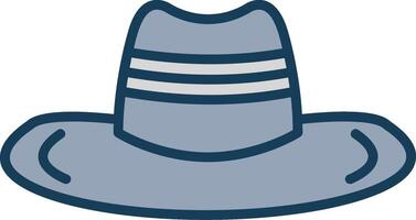 vaquero sombrero línea lleno gris icono vector