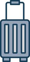 Suitcase Line Filled Grey Icon vector