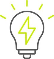 Light Bolt Line Two Color Icon vector