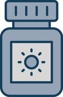 Sun Block Line Filled Grey Icon vector