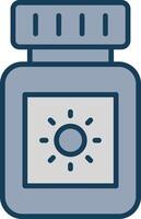 Sun Block Line Filled Grey Icon vector