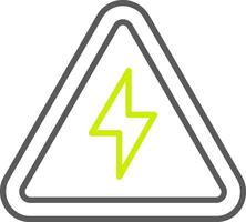 eléctrico peligro firmar línea dos color icono vector