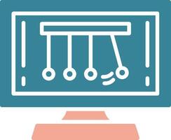 Newtons Cradle Glyph Two Color Icon vector