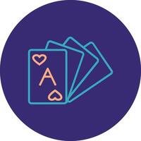 Card Deck Line Two Color Circle Icon vector