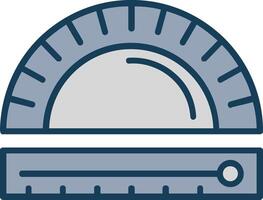 Protractor Line Filled Grey Icon vector